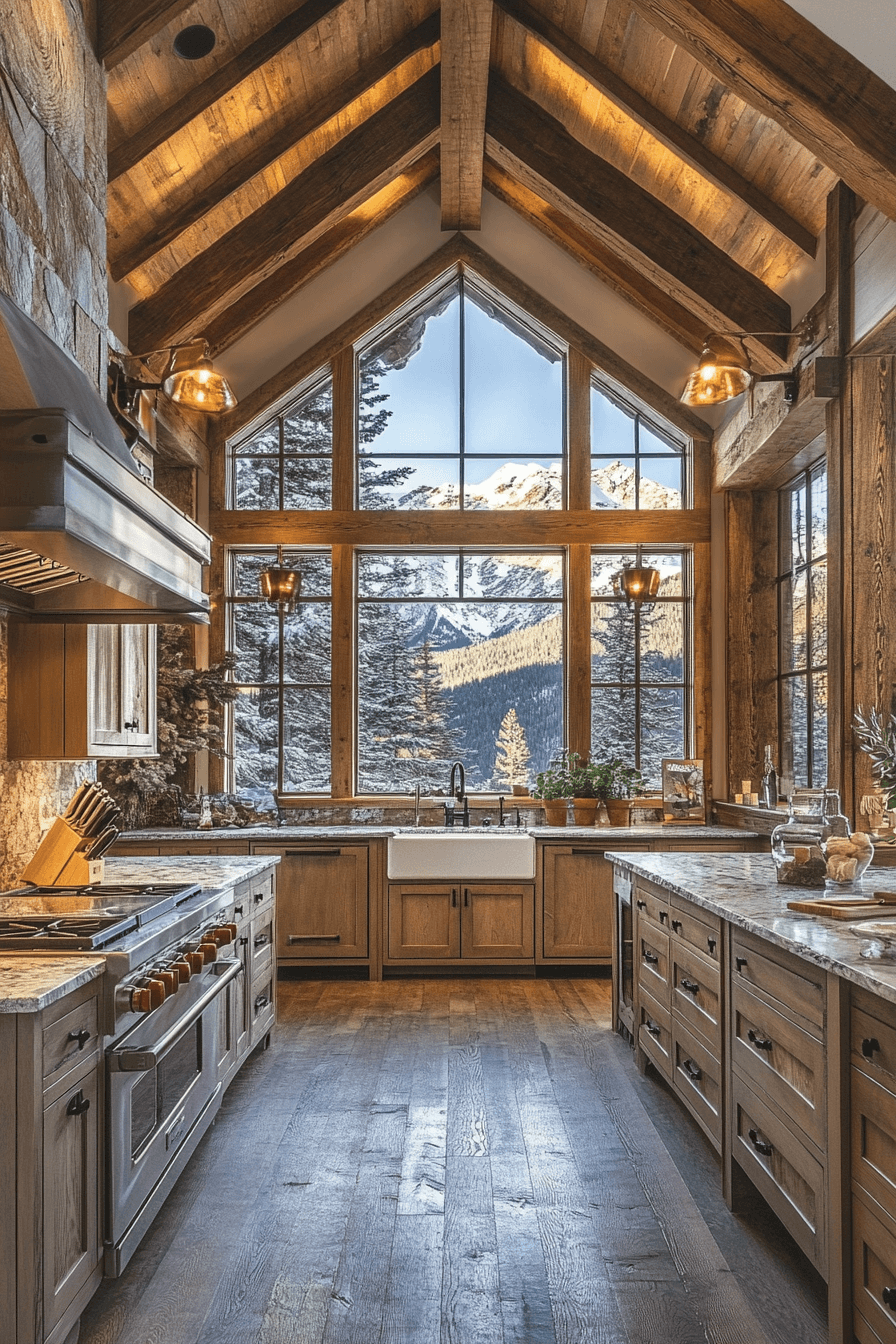 old cabin interior kitchen