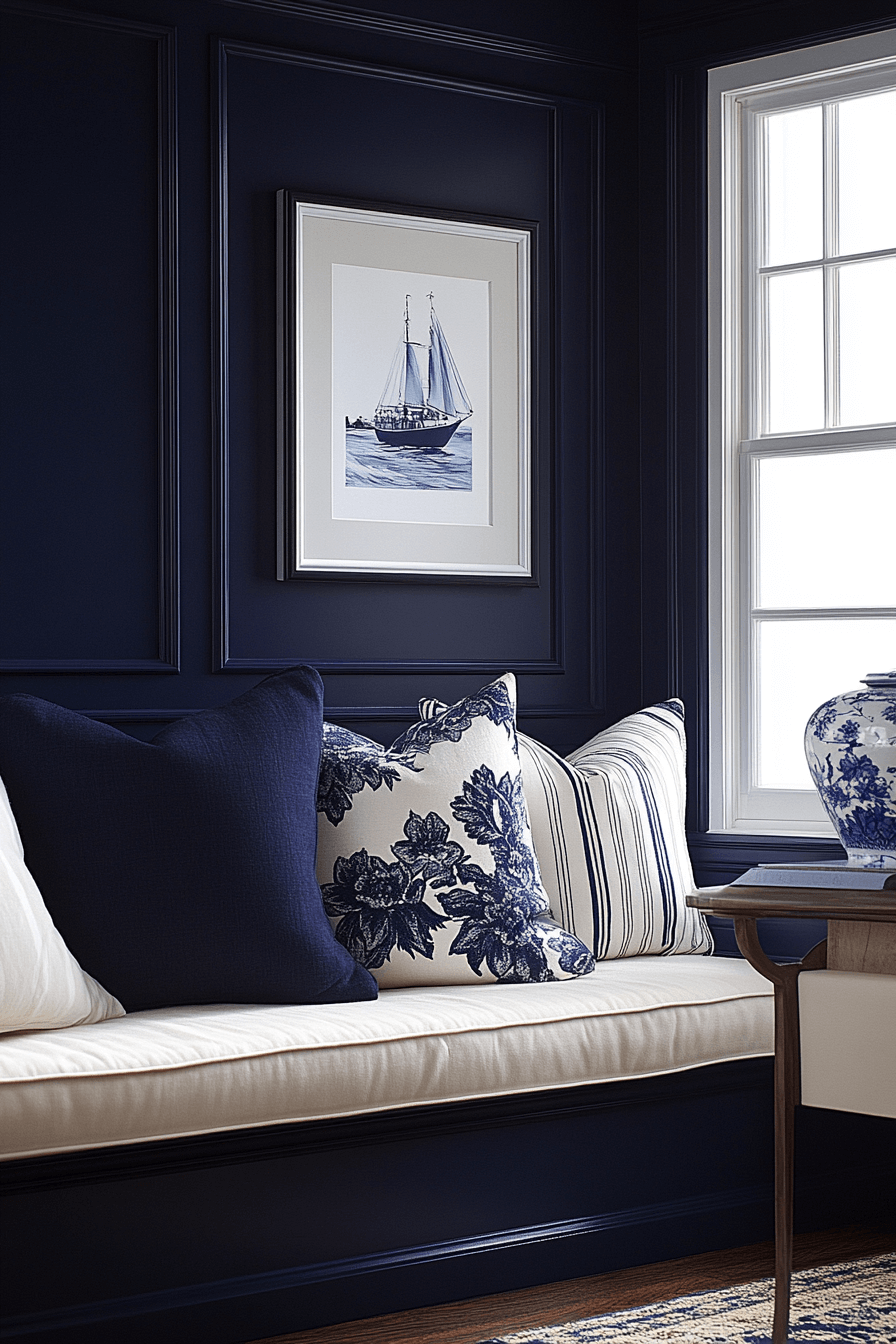 blue living room decor