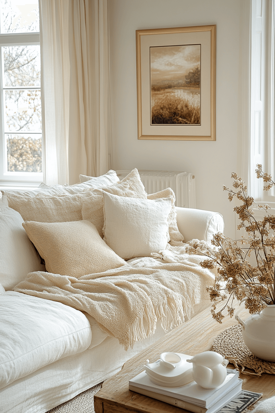 white living room decor