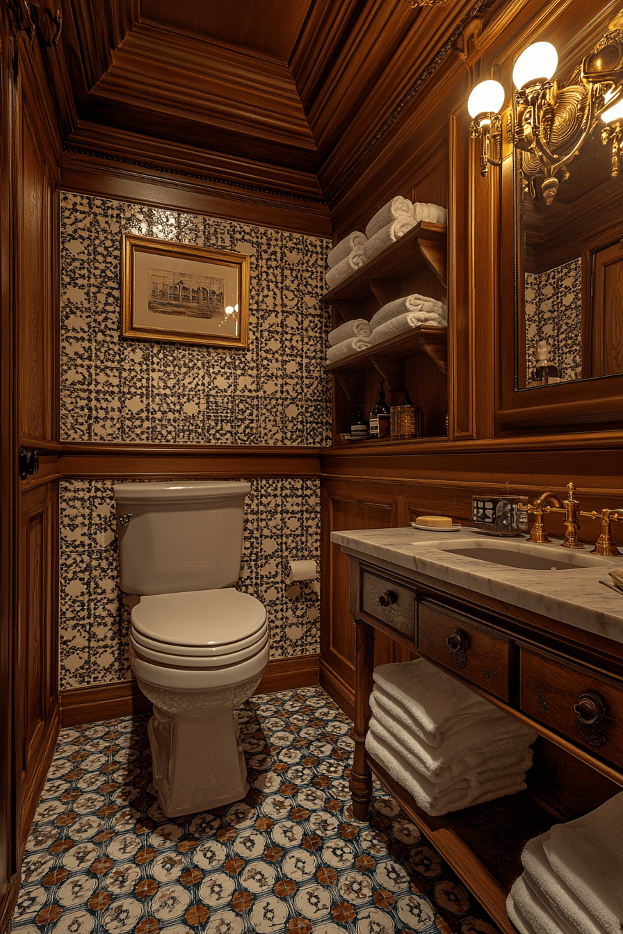 moody vintage bathroom