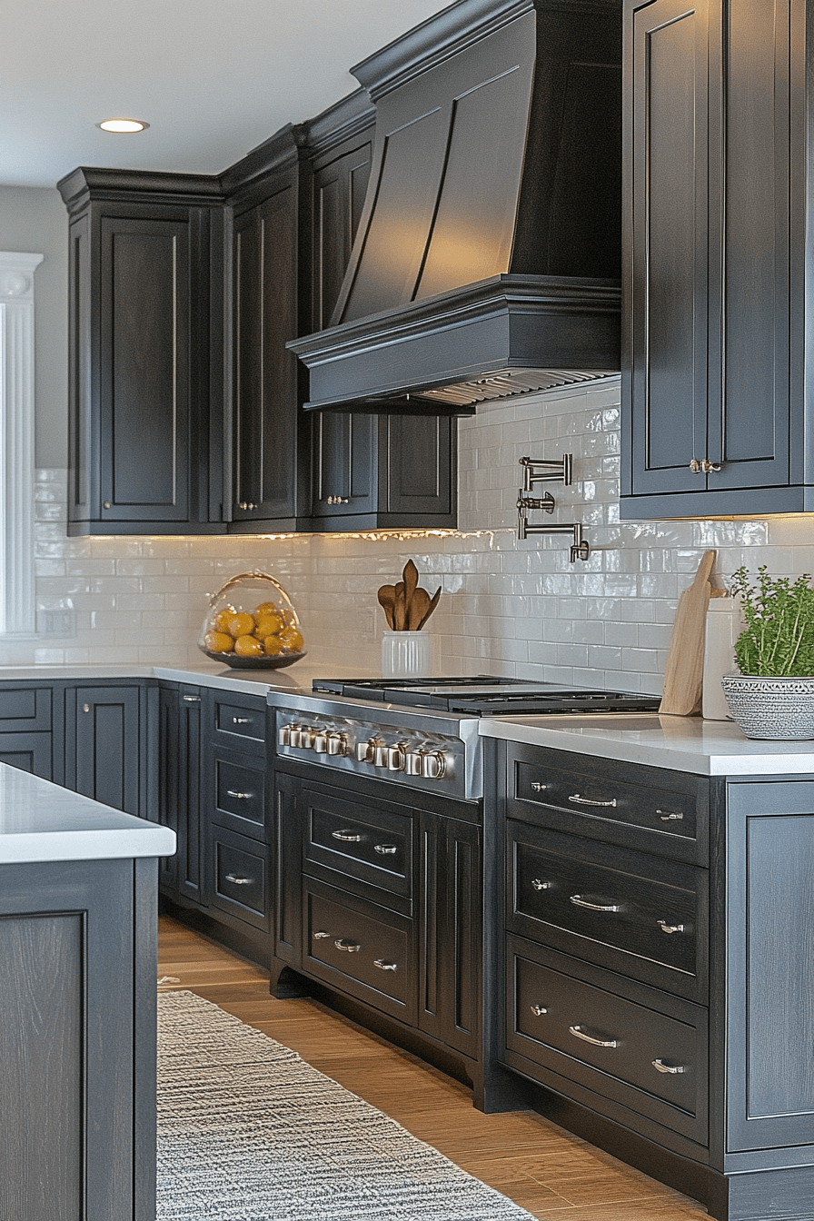 moody kitchen cabinets