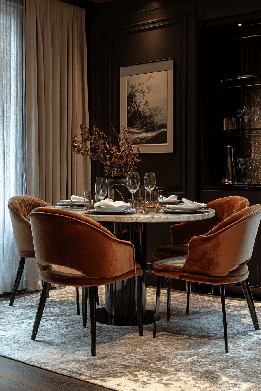 moody vintage dining room