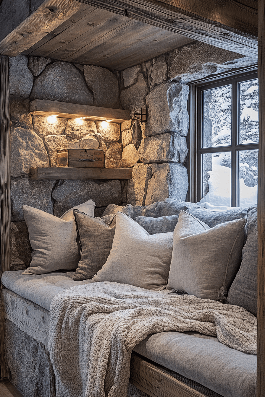 old cabin interior living room