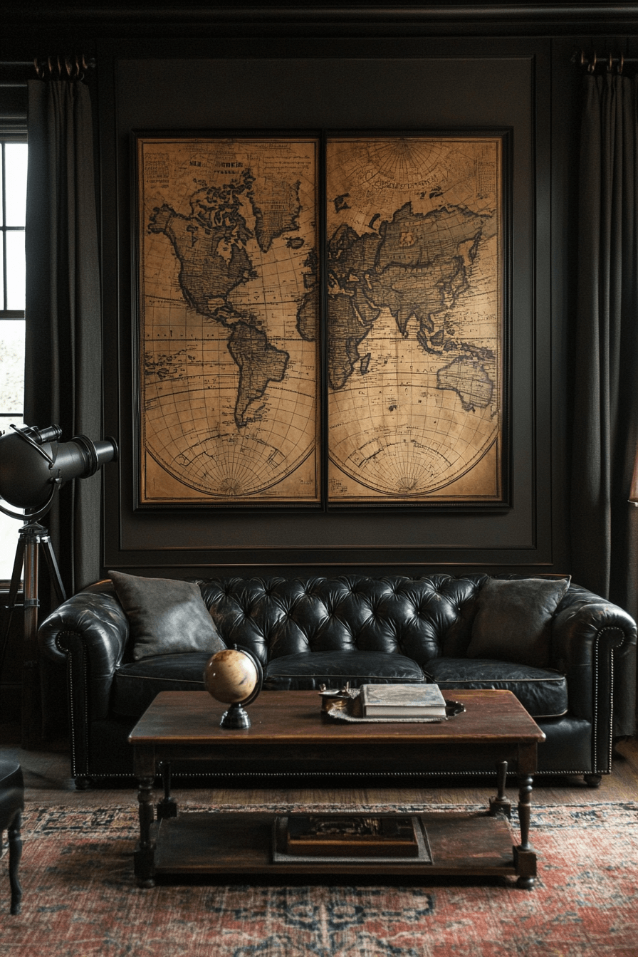 moody vintage living room