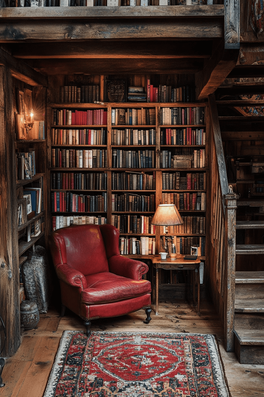 old cabin interior living room