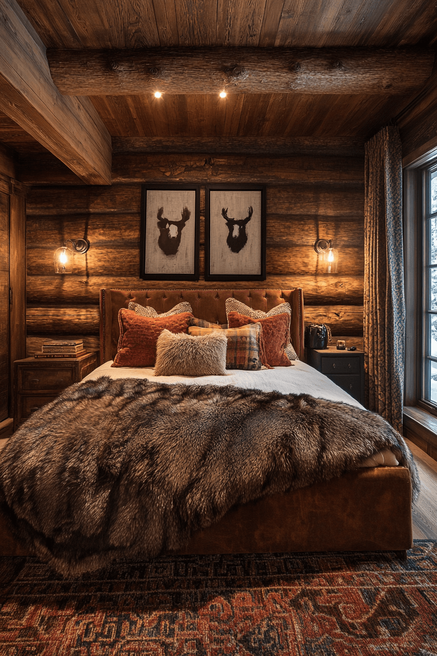 old cabin interior bedroom
