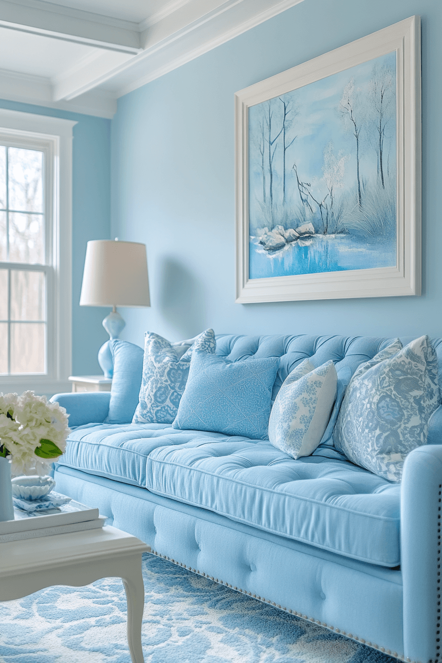 blue living room decor