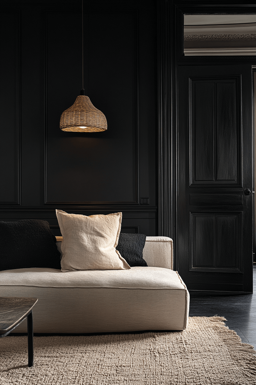 moody neutral living room