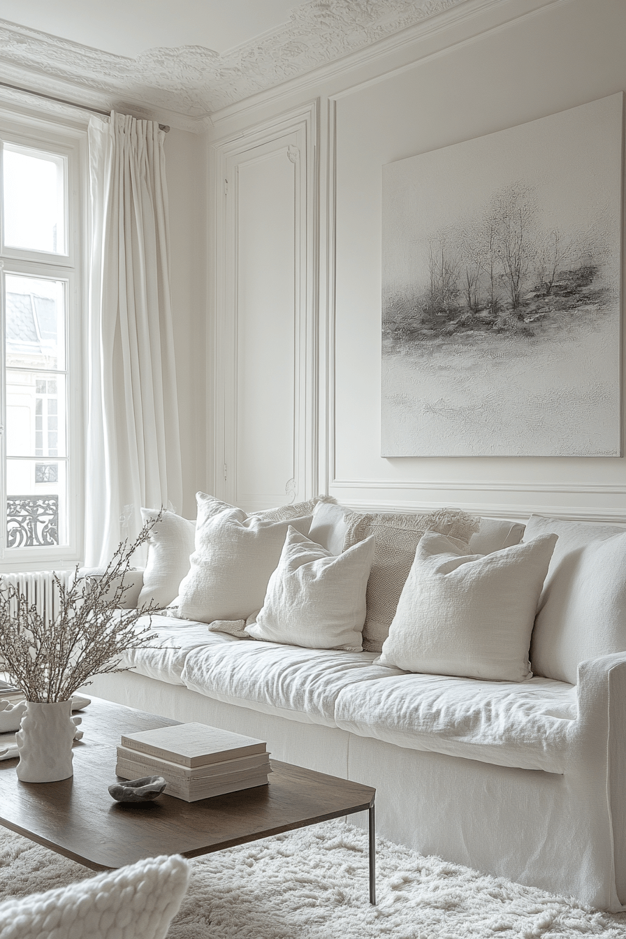 white living room decor