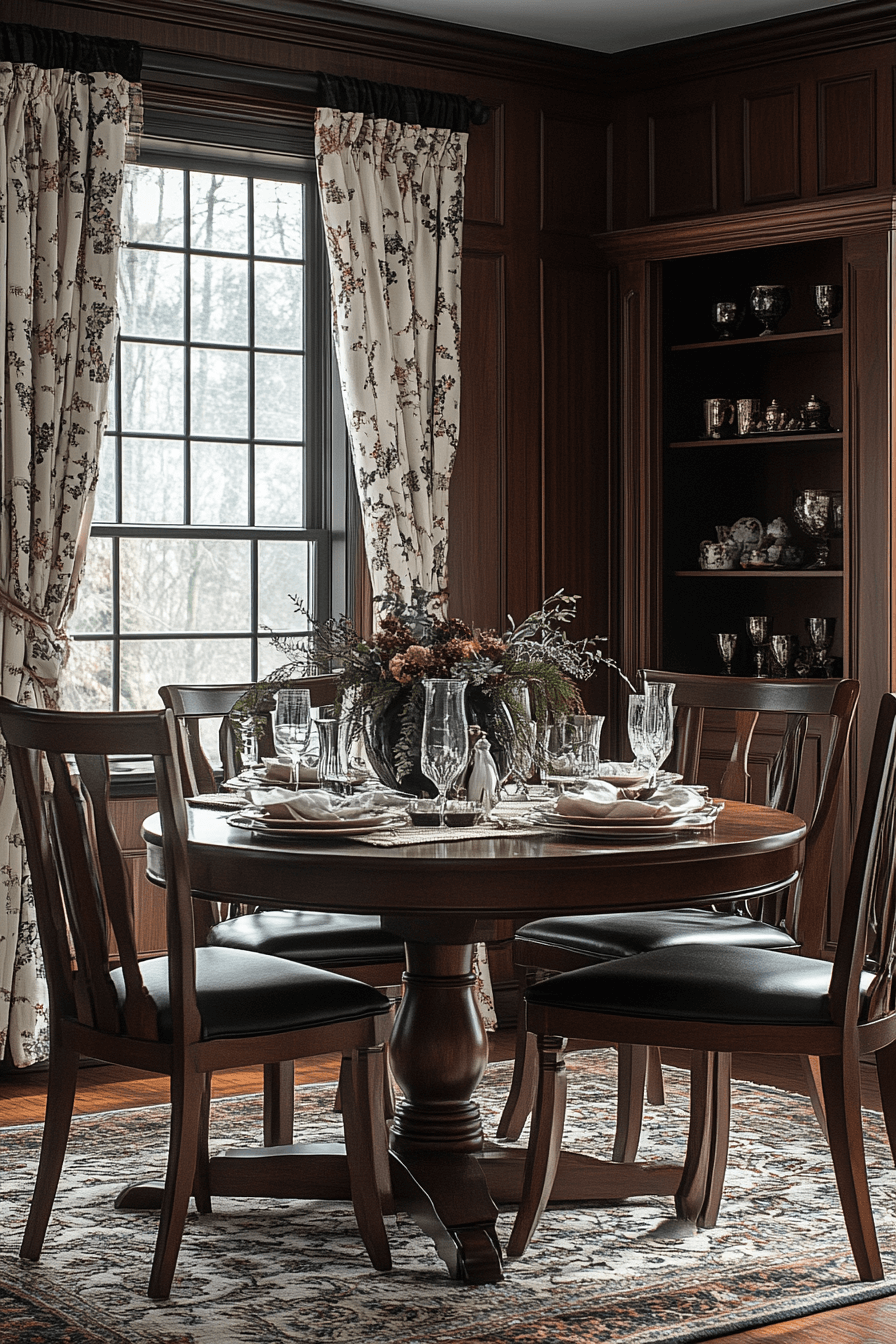 moody vintage dining room
