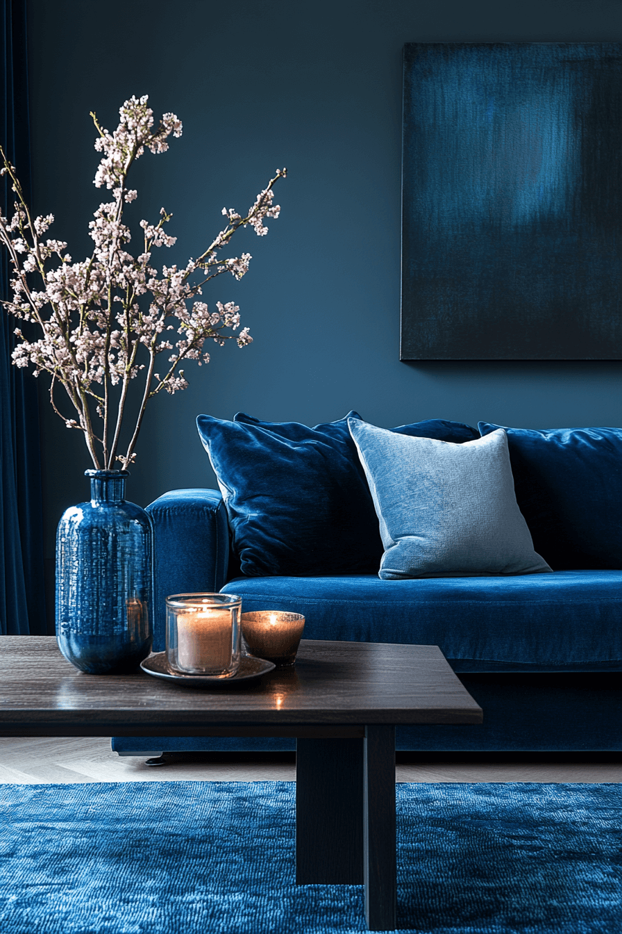 blue living room decor
