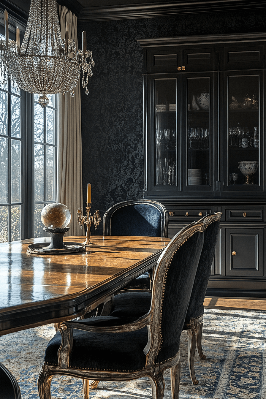 moody vintage dining room