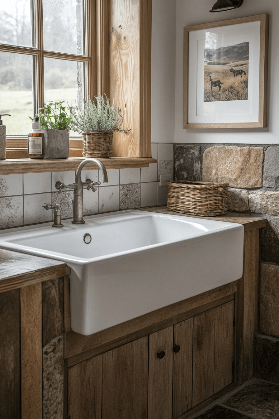 old cabin interior bathroom