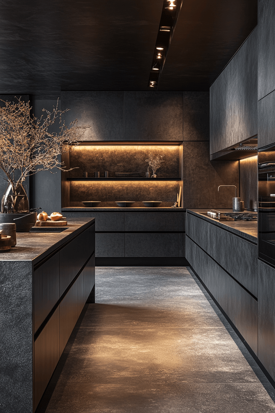 dark kitchen aesthetic