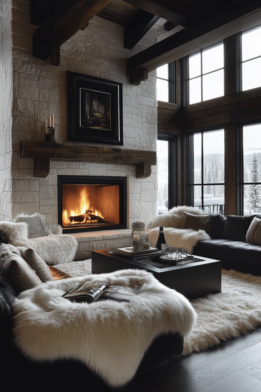 old cabin interior living room