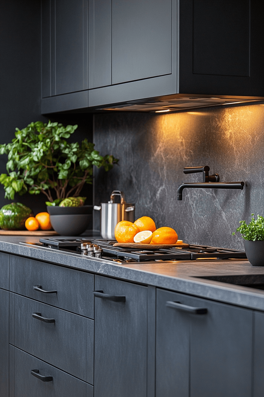 dark and moody kitchen
