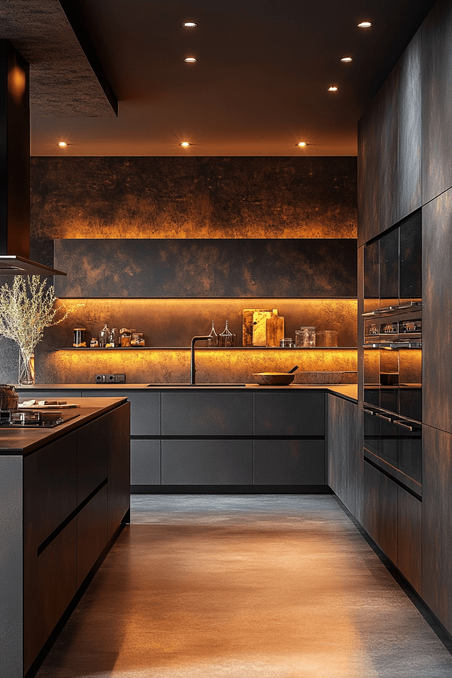 moody kitchen cabinets