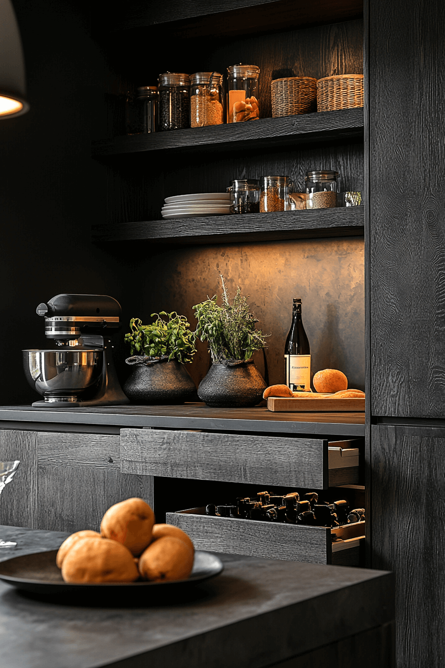 small moody kitchen