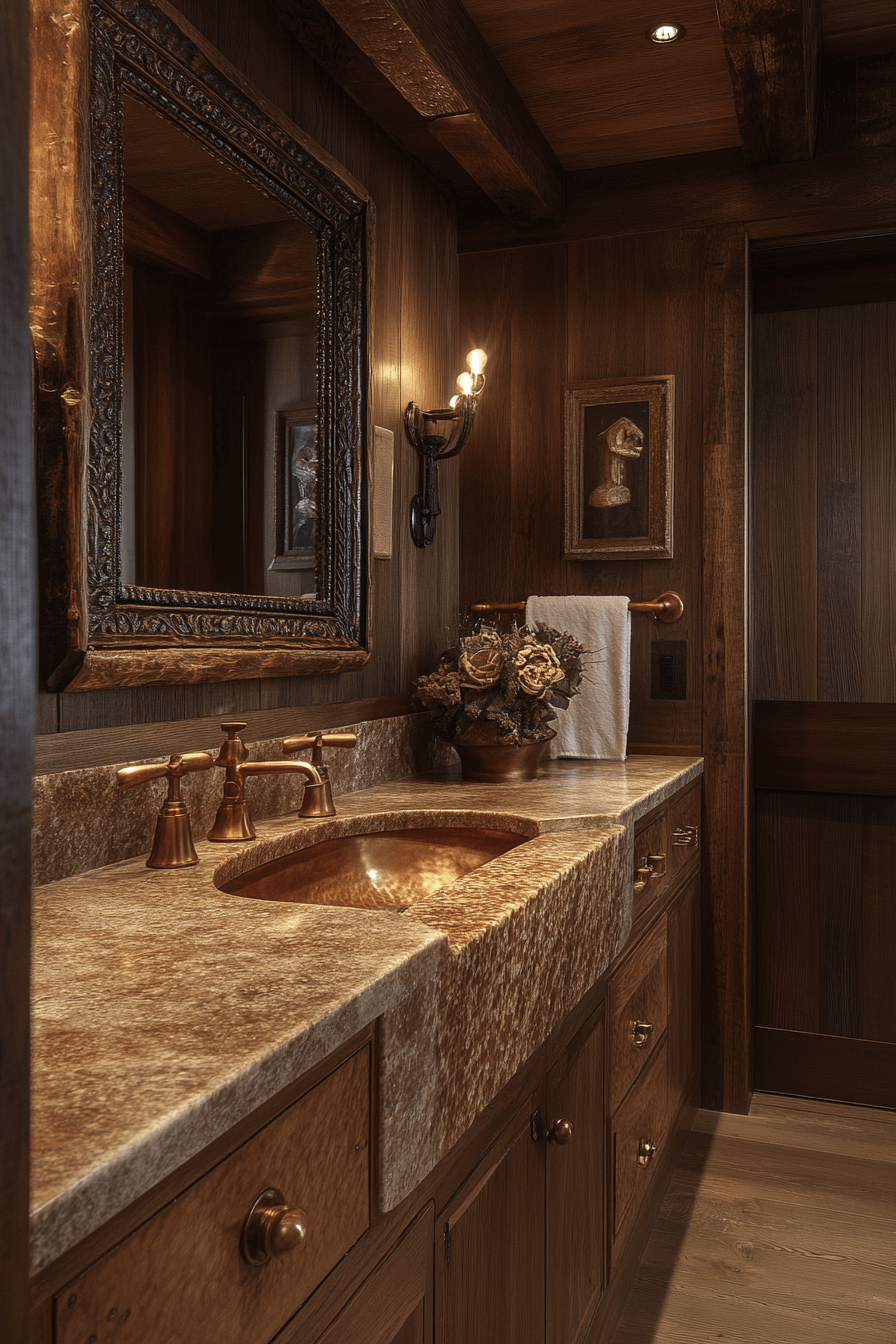 old cabin interior bathroom