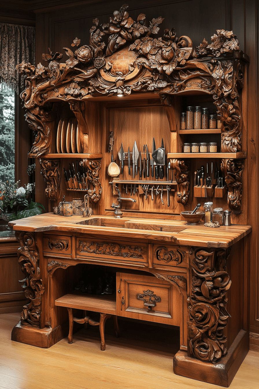 old cabin interior kitchen