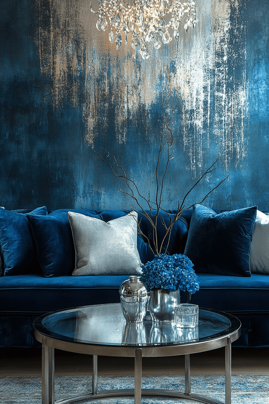 blue living room decor