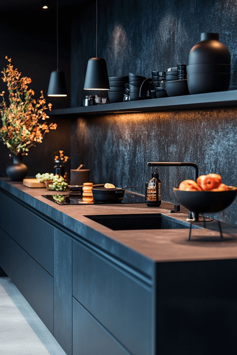 small moody kitchen