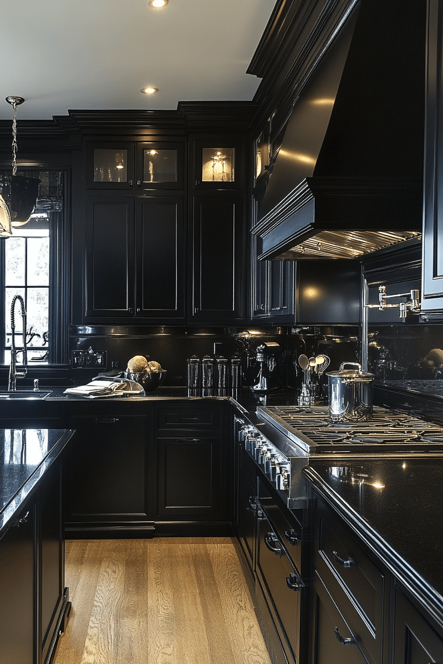 dark and moody kitchen