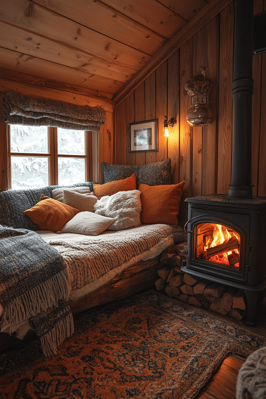 old cabin interior bedroom