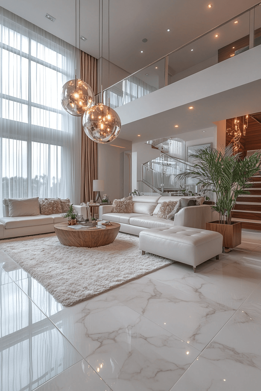 white living room decor