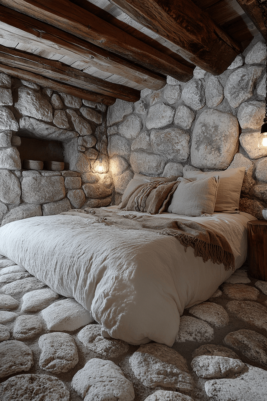 Stone Wall Bedroom