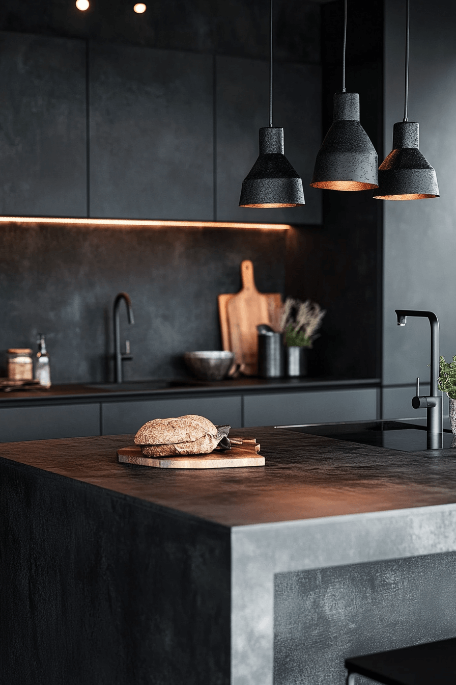 moody kitchen cabinets