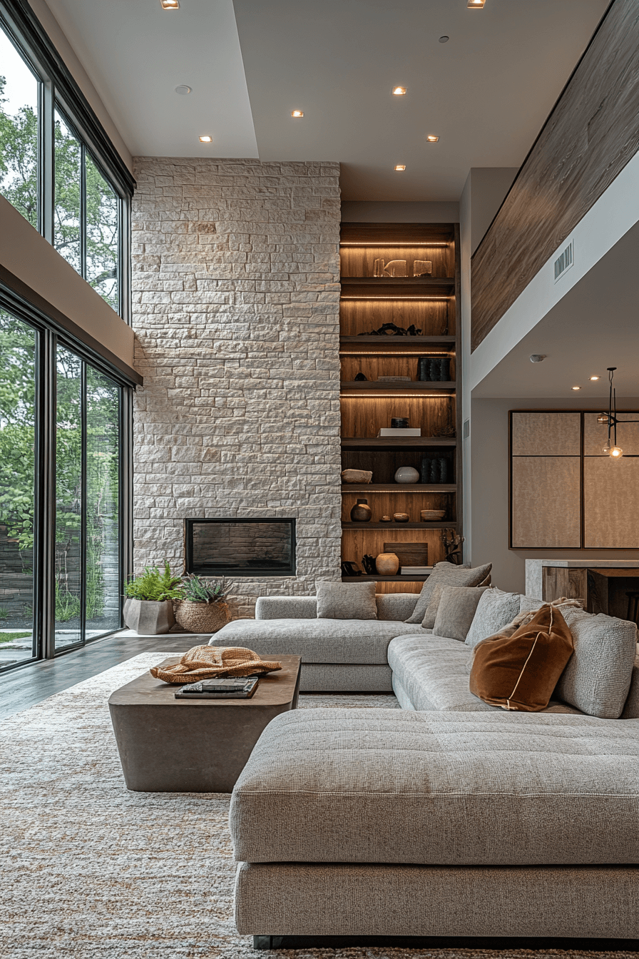 moody neutral living room