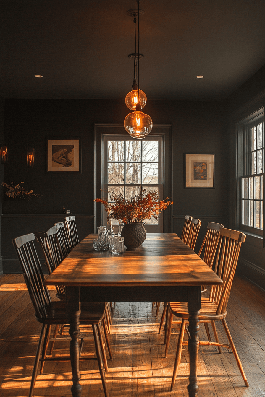 moody vintage dining room