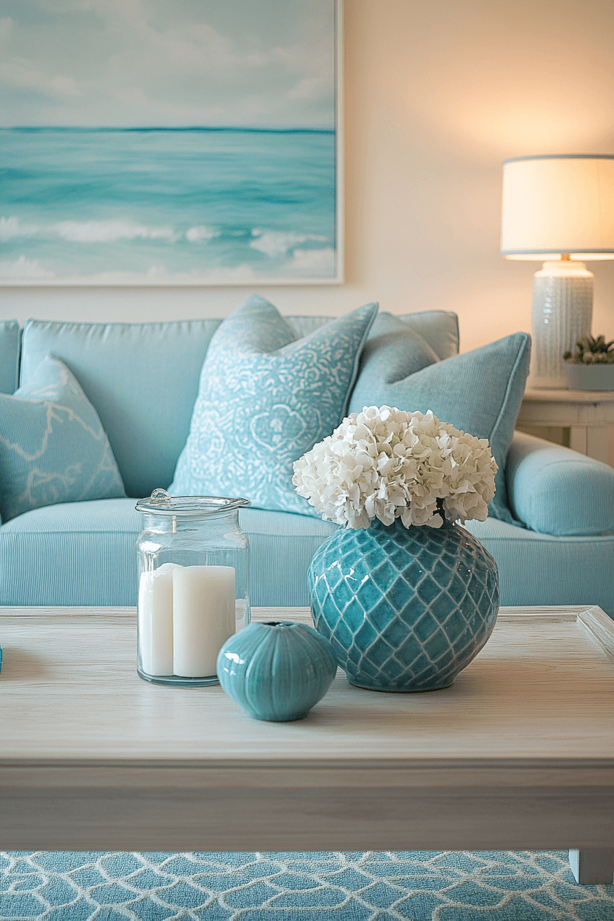 blue living room decor
