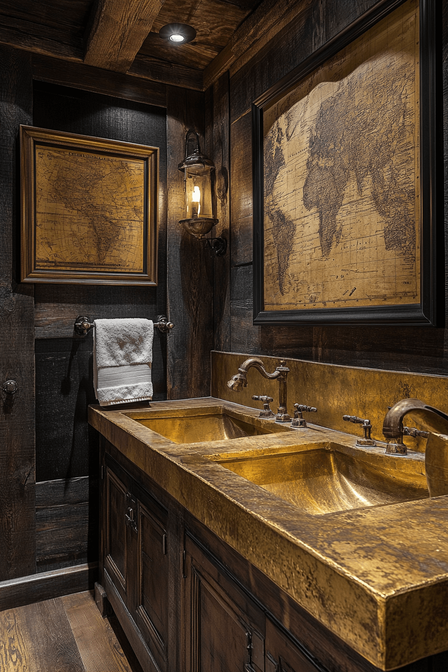 old cabin interior bathroom