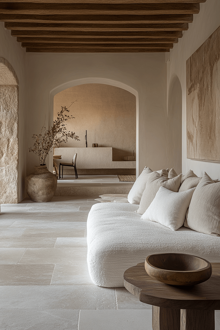 moody neutral living room