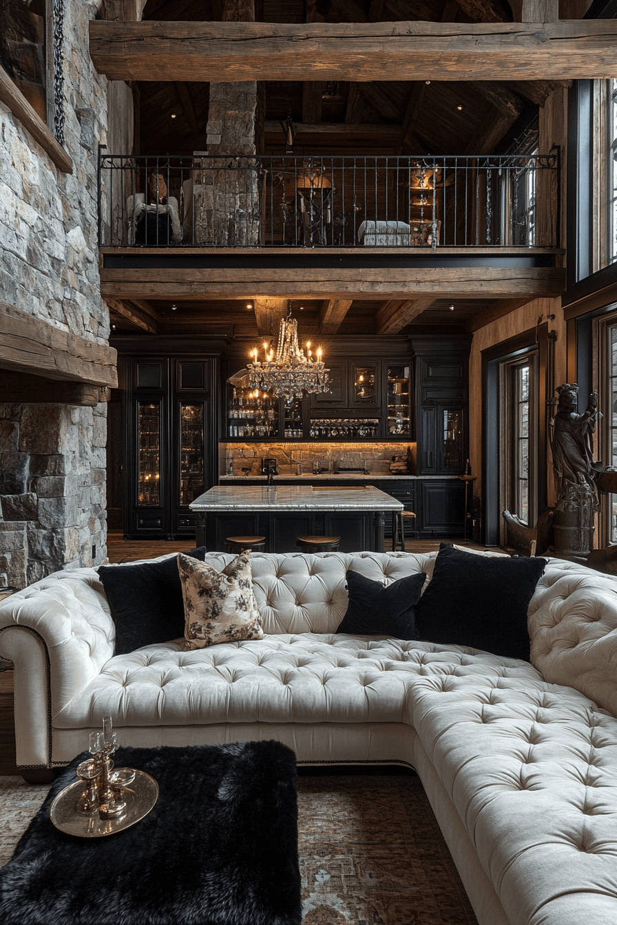 old cabin interior living room