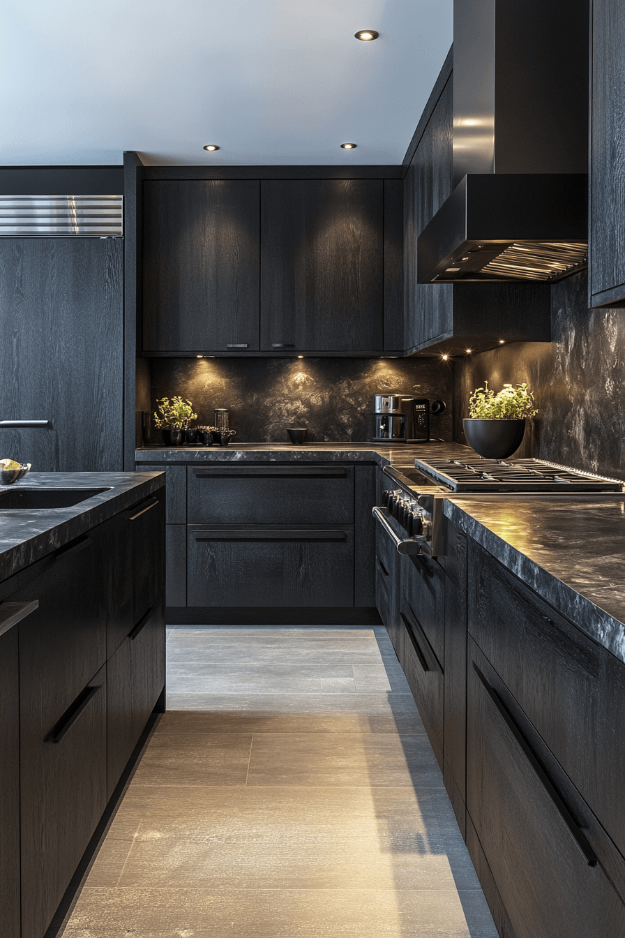 dark and moody kitchen