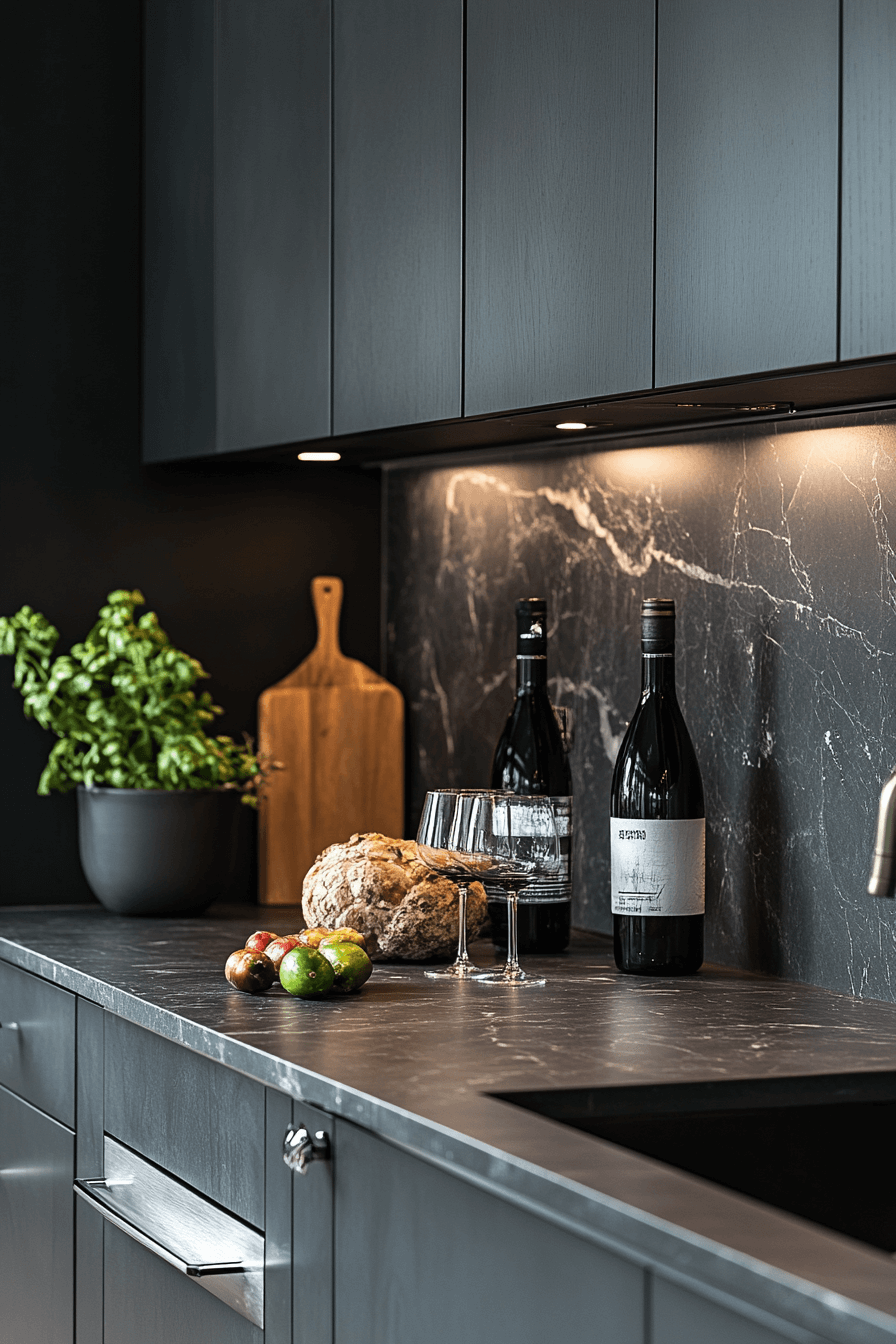 moody kitchen cabinets