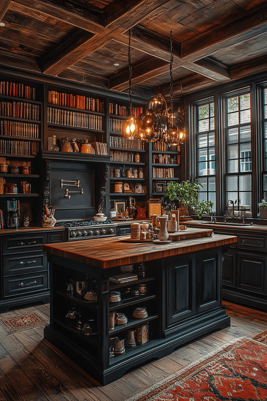 dark academia kitchen