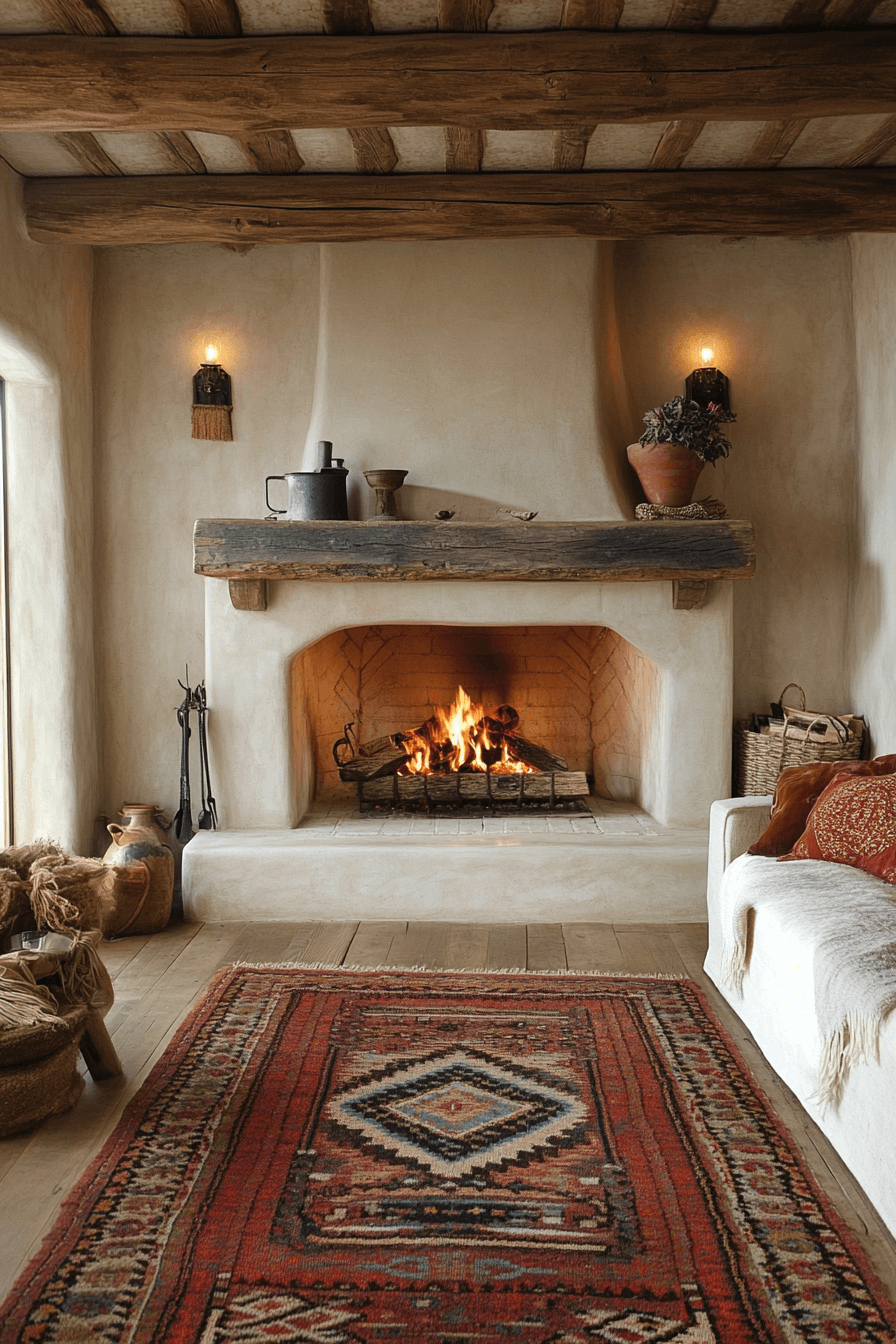 old cabin interior living room