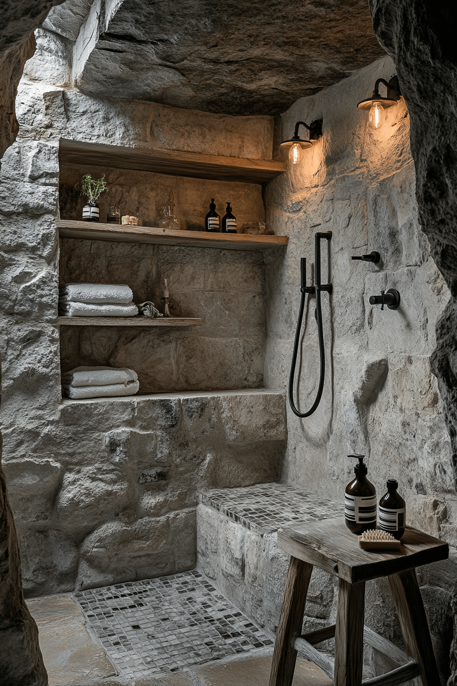 old cabin interior bathroom