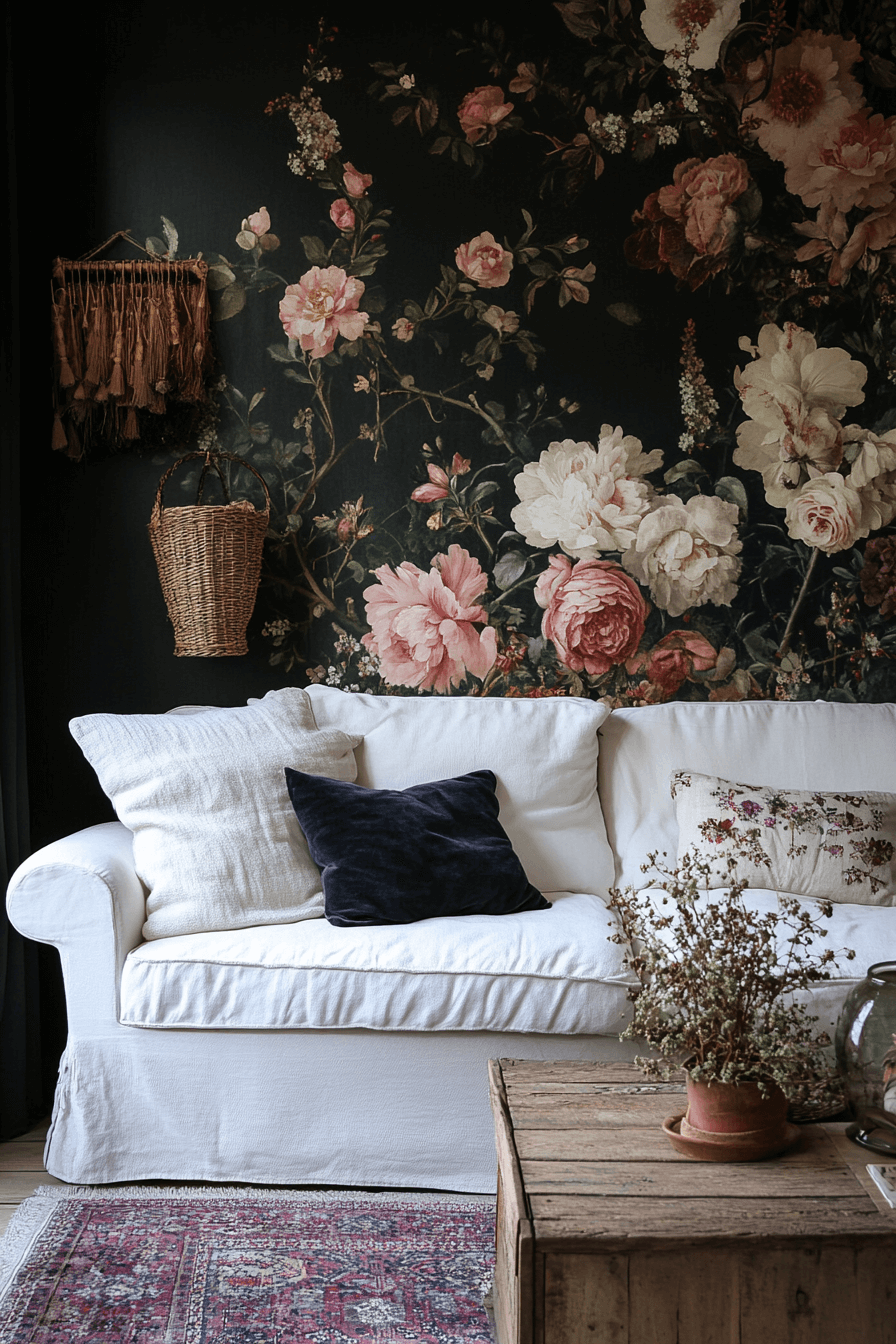 moody vintage living room