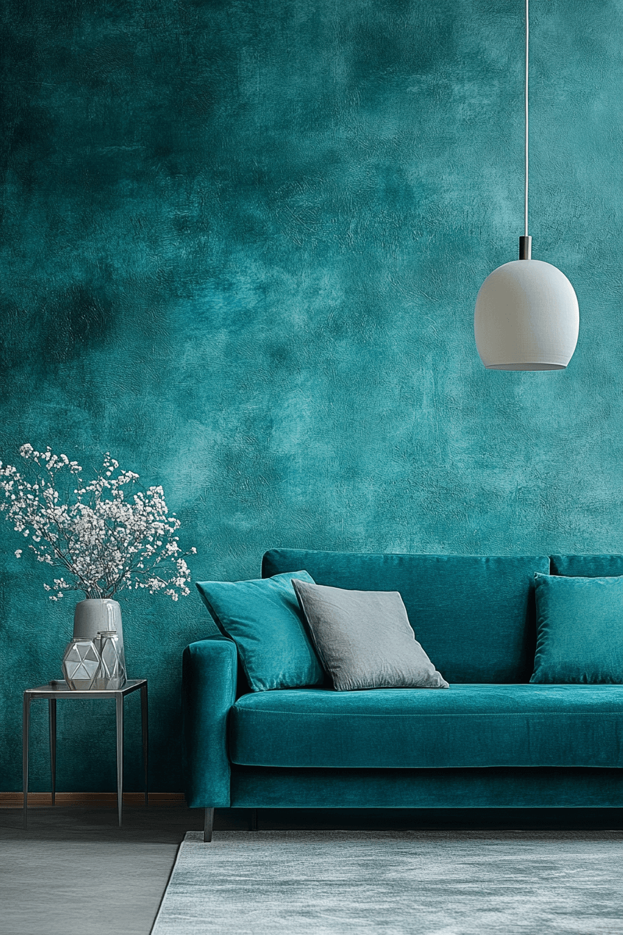 blue living room decor