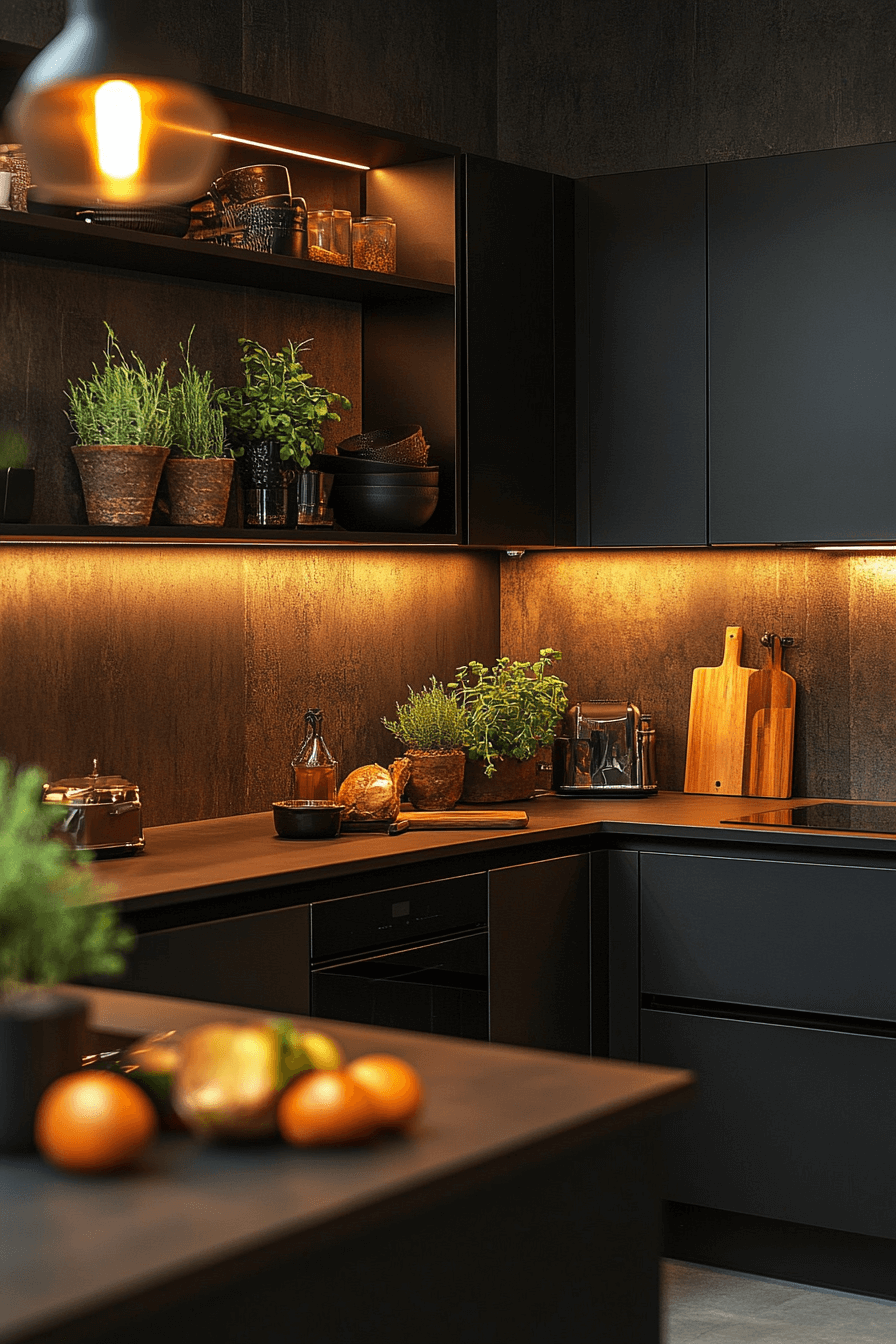 small moody kitchen