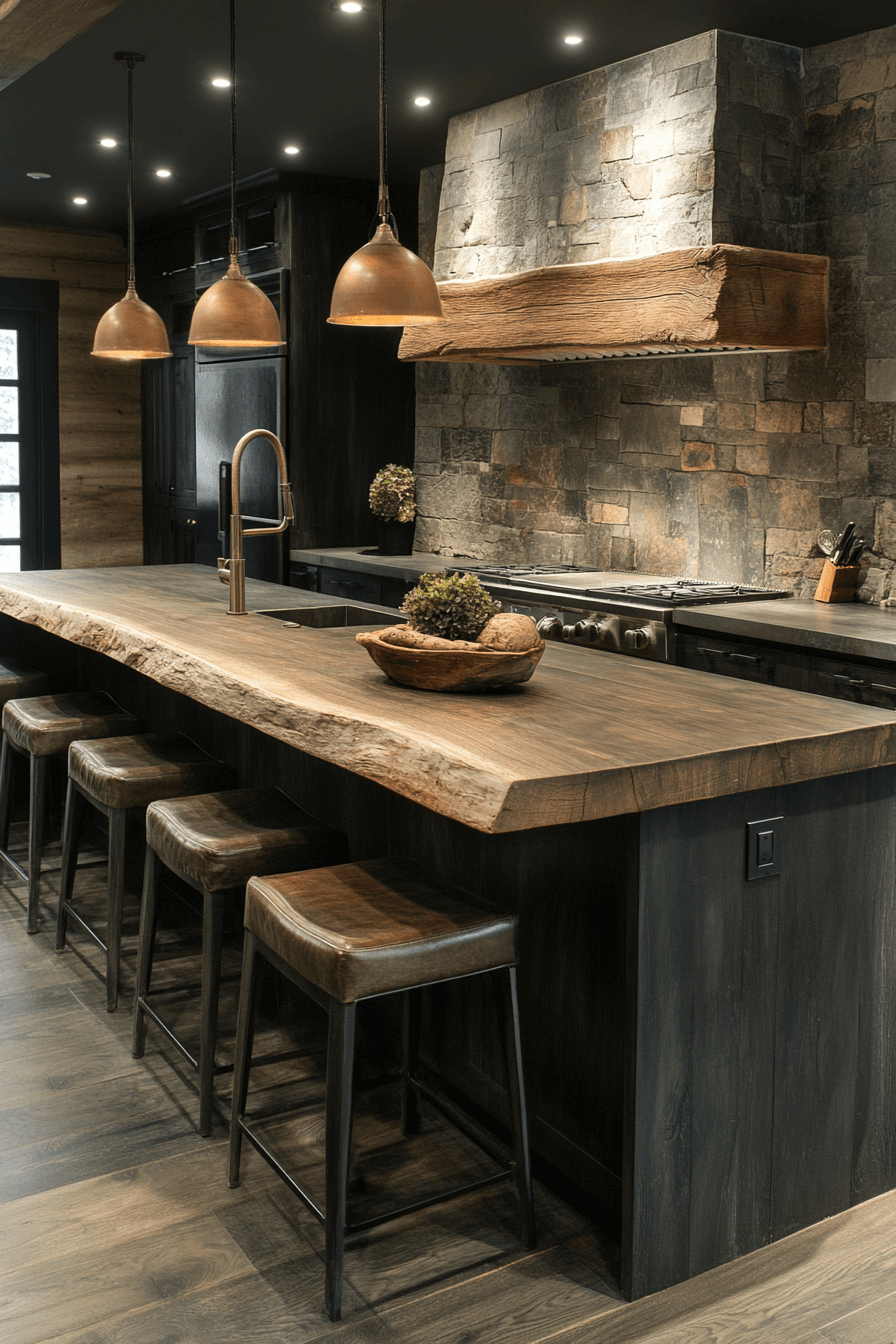 dark and moody kitchen