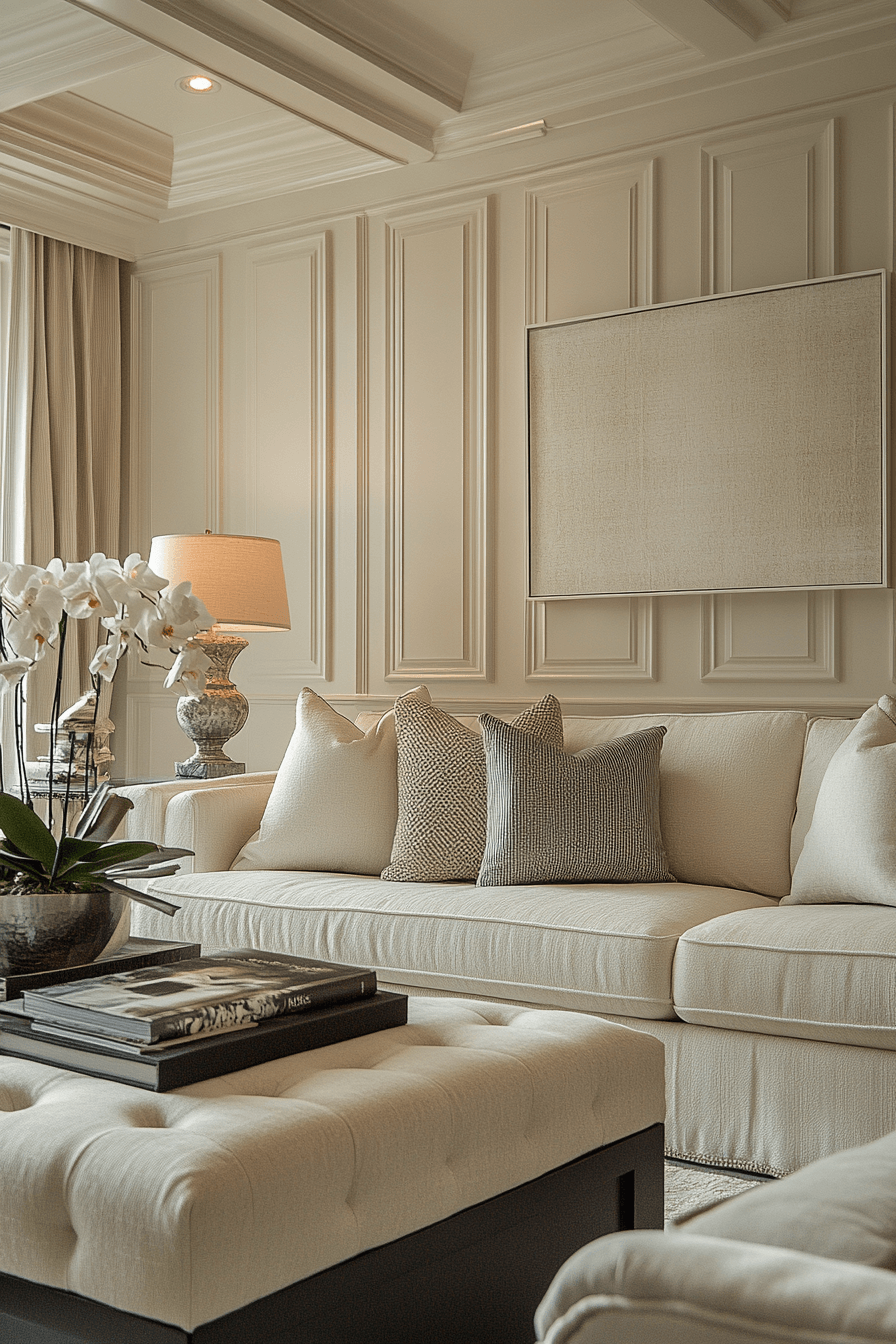 moody neutral living room