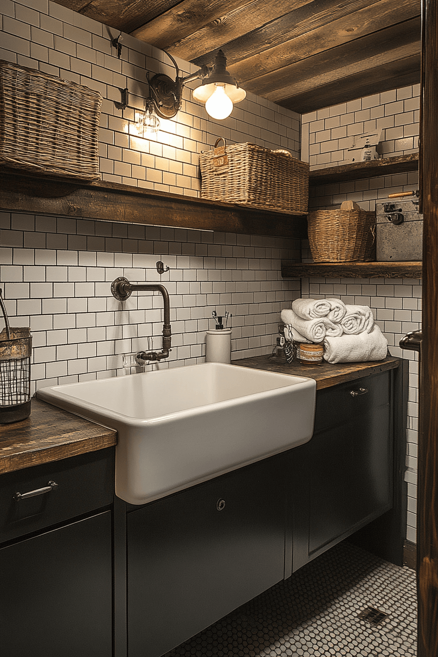 old cabin interior bathroom