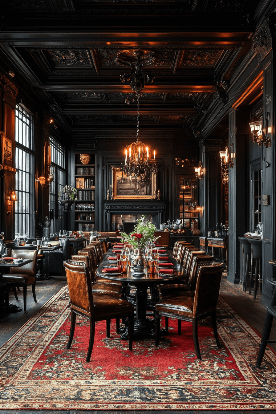 moody vintage dining room