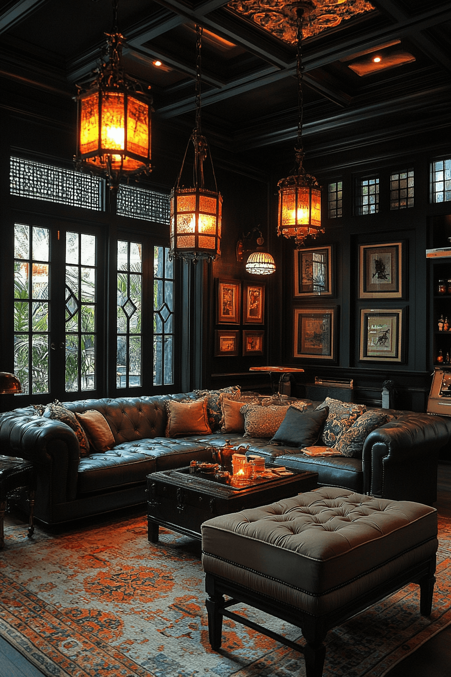 moody vintage living room